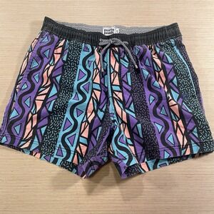 Party Pants Men's USA Printed Swim Trunk Shorts Retro 80s Print sz XL